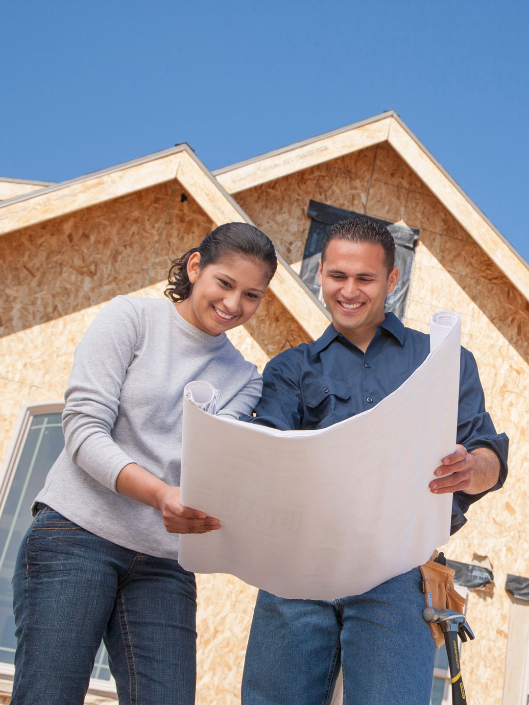 Happy Couple at constructions site